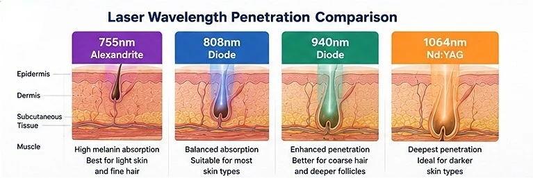 Laser Wavelength Penetration Comparison Laser Wavelength Penetration Comparison